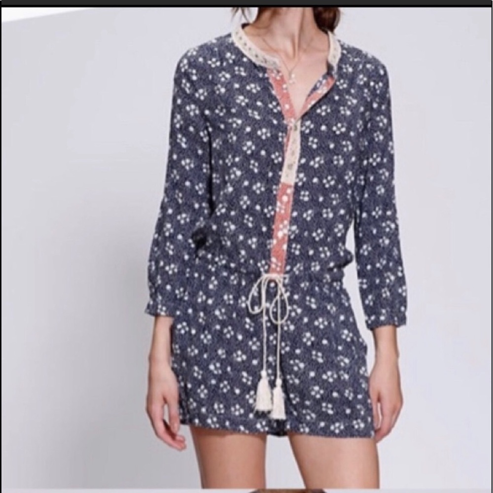 NWT Ellison Blue Floral Romper